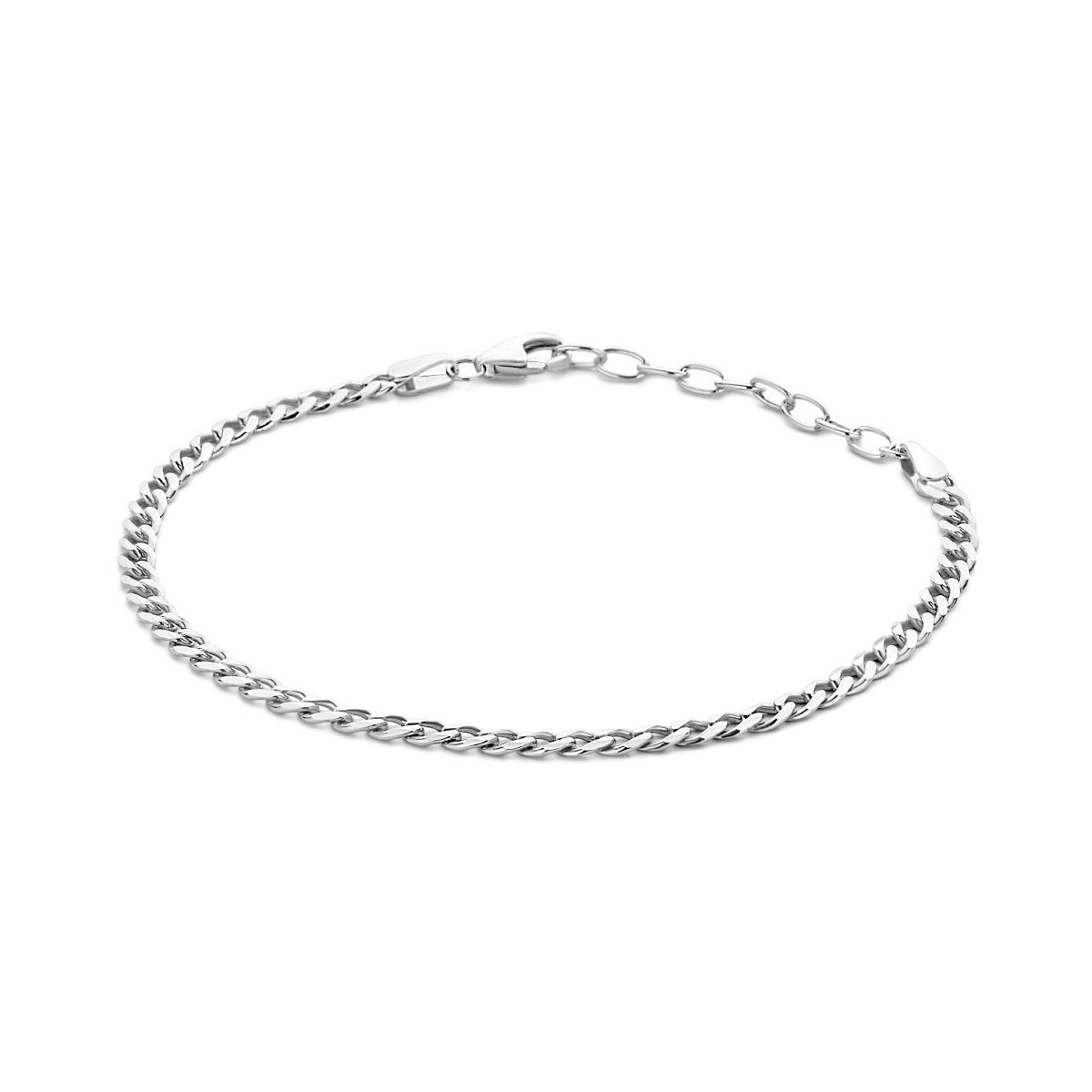 vDam Armband Gourmette 3,0 Mm 16 + 3 Cm Zilver Gerhodineerd 1335066
