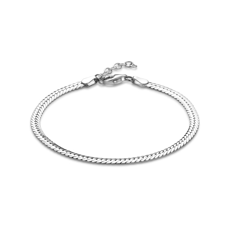 vDam Armband Gourmette 3,3 Mm 17 + 3 Cm Zilver Gerhodineerd 1341595