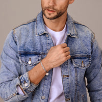 vDam Armband Gourmette 5,2 Mm Zilver Gerhodineerd 1341790  20cm