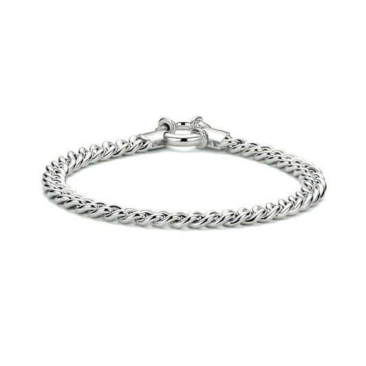 vDam Armband Gourmette 5,8 Mm 19 Cm Met Groot Springslot Zilver Gerhodineerd 1338026