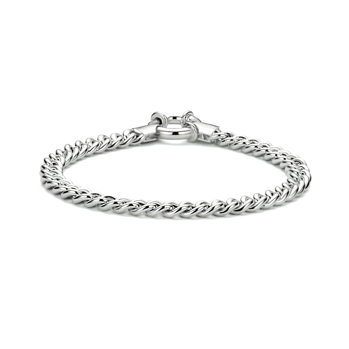vDam Armband Gourmette 5,8 Mm 19 Cm Met Groot Springslot Zilver Gerhodineerd 1340087