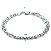 vDam Armband Gourmette 6,6 Mm Zilver Gerhodineerd 1330508  21cm