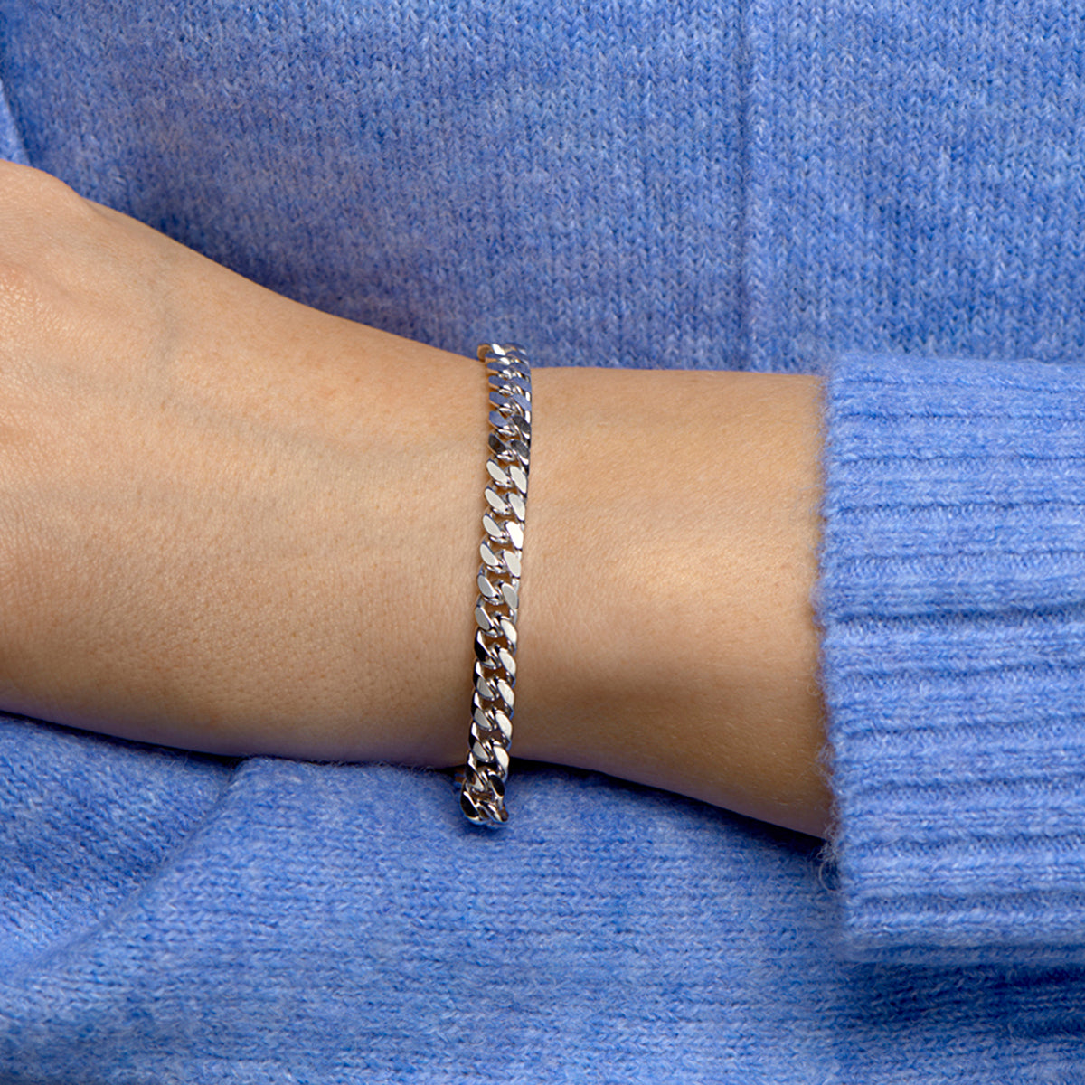 vDam Armband Gourmette 6-zijdes Geslepen 5,6 Mm 19cm Cm Zilver Gerhodineerd 1332397  19cm