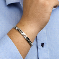 vDam Armband Gourmette 8,2 Mm Zilver Gerhodineerd 1330181  21cm