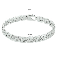 vDam Armband Gourmette 8,2 Mm Zilver Gerhodineerd 1330181  21cm