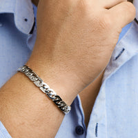 vDam Armband Gourmette 8,2 Mm Zilver Gerhodineerd 1330509  20cm