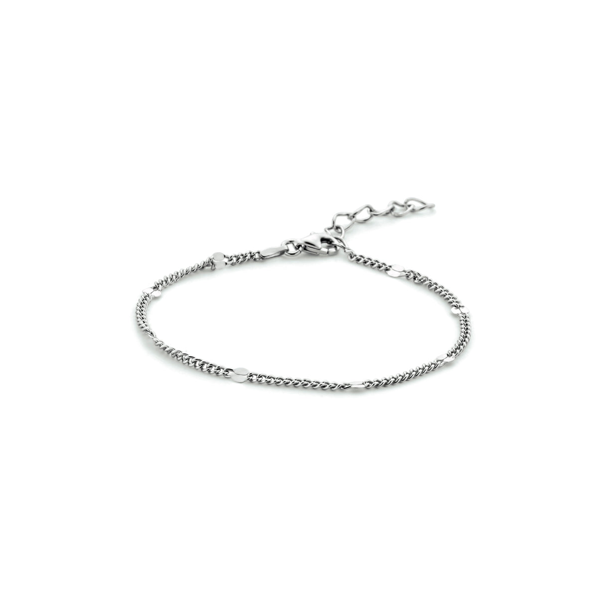 vDam Armband Gourmette Met Tussenstuk 3,0 Mm 16 + 3 Cm Zilver Gerhodineerd 1333549