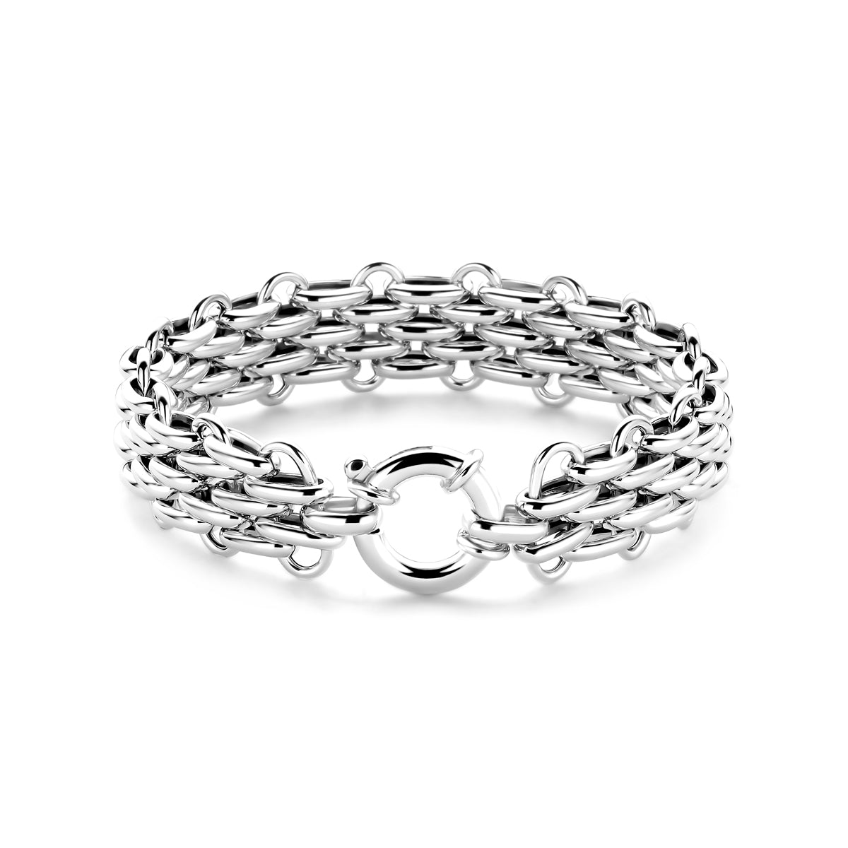 vDam Armband Groot Slot 16,5 Mm 19,5 Cm Zilver Gerhodineerd 1340860