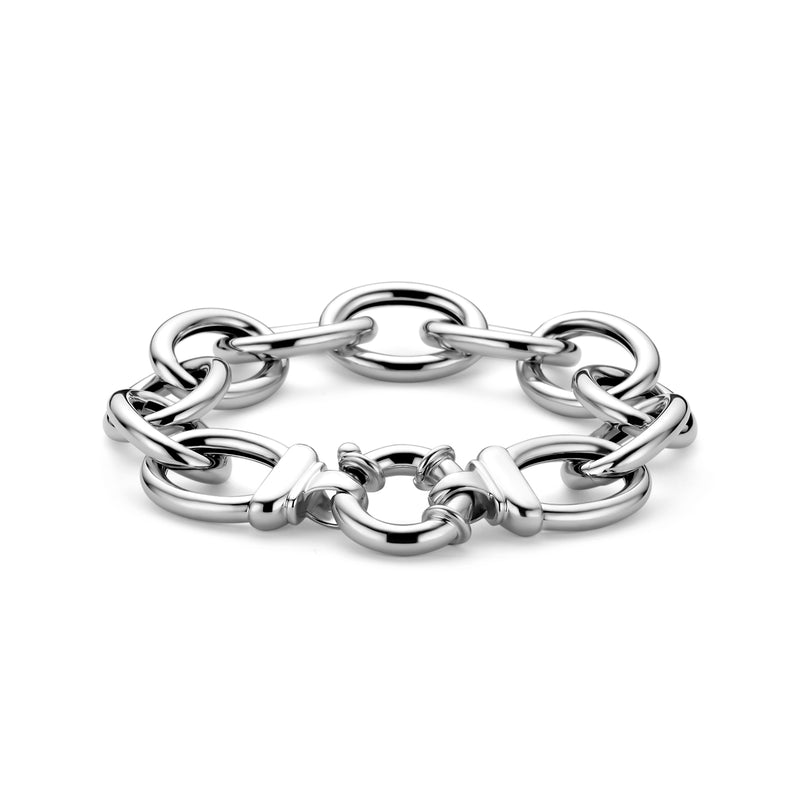 vDam Armband Groot Slot 17 Mm 21,5 Cm Zilver Gerhodineerd 1340751