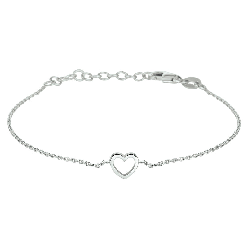 vDam Armband Hart 15 + 3 Cm Zilver Gerhodineerd 1328593