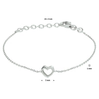 vDam Armband Hart 15cm + 3 Cm Zilver Gerhodineerd 1328593  15cm