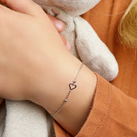 vDam Armband Hart 9 + 2 Cm Zilver Gerhodineerd 1330485  11cm