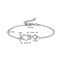 vDam Armband Hart En Infinity 16cm + 3 Cm Zilver Gerhodineerd 1335441  16cm