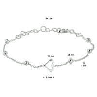 vDam Armband Hart Zilver Gerhodineerd 13cm29443  13cm