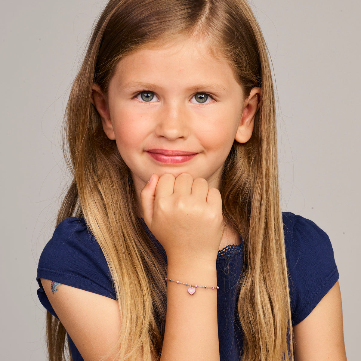 vDam Armband Hartje 13cm + 3 Cm Zilver Gerhodineerd 13cm41618  13cm