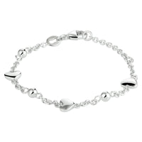 vDam Armband Hartjes 11 - 13 Cm Zilver Gerhodineerd 1333083