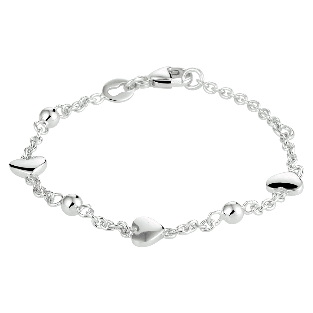 vDam Armband Hartjes 11 - 13 Cm Zilver Gerhodineerd 1333083