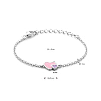 vDam Armband Hartjes 11cm + 3 Cm Zilver Gerhodineerd 1338474  11cm