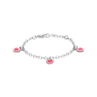 vDam Armband Hartjes 13 - 15 Cm Zilver Gerhodineerd 1341817