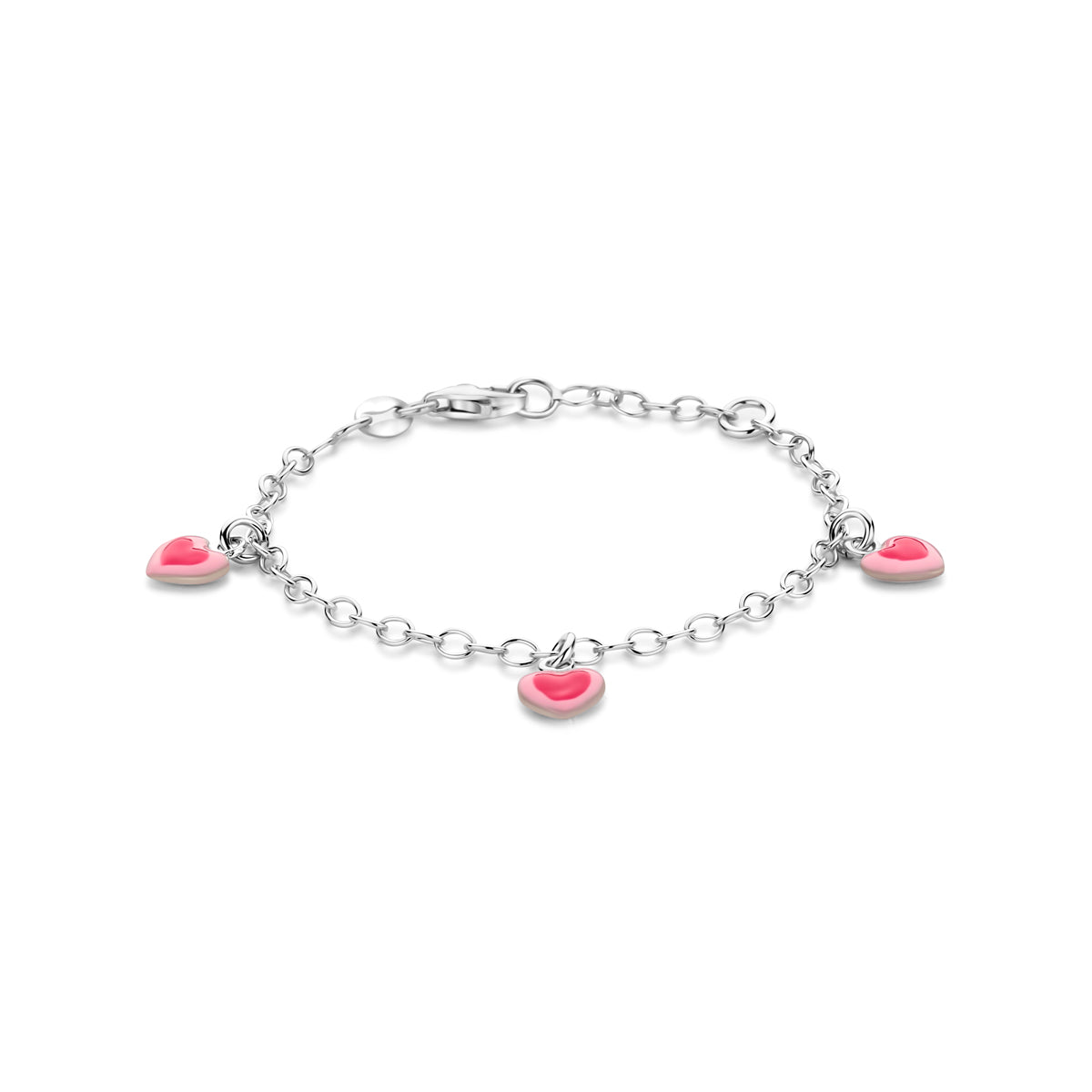 vDam Armband Hartjes 13 - 15 Cm Zilver Gerhodineerd 1341817