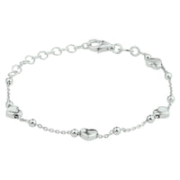 vDam Armband Hartjes 13 + 3 Cm Zilver Gerhodineerd 1332843