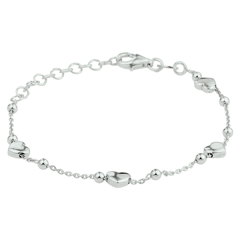 vDam Armband Hartjes 13 + 3 Cm Zilver Gerhodineerd 1332843