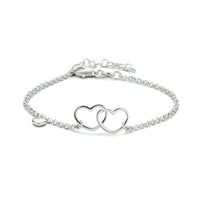 vDam Armband Hartjes 16 + 3 Cm Zilver Gerhodineerd 1334748