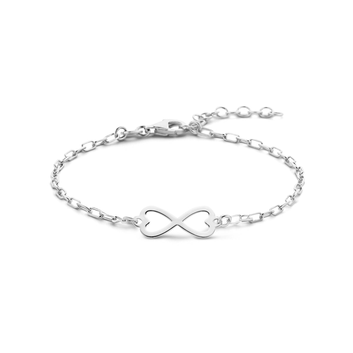 vDam Armband Infinity 16 + 3 Cm Zilver Gerhodineerd 1336397