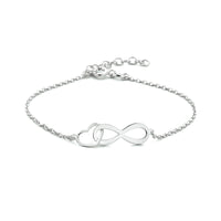 vDam Armband Infinity En Hart 16 + 3 Cm Zilver Gerhodineerd 1333998