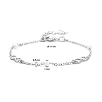 vDam Armband Infinity En Parels 16cm + 3 Cm 1 Micron Zilver Gerhodineerd 1336157  16cm