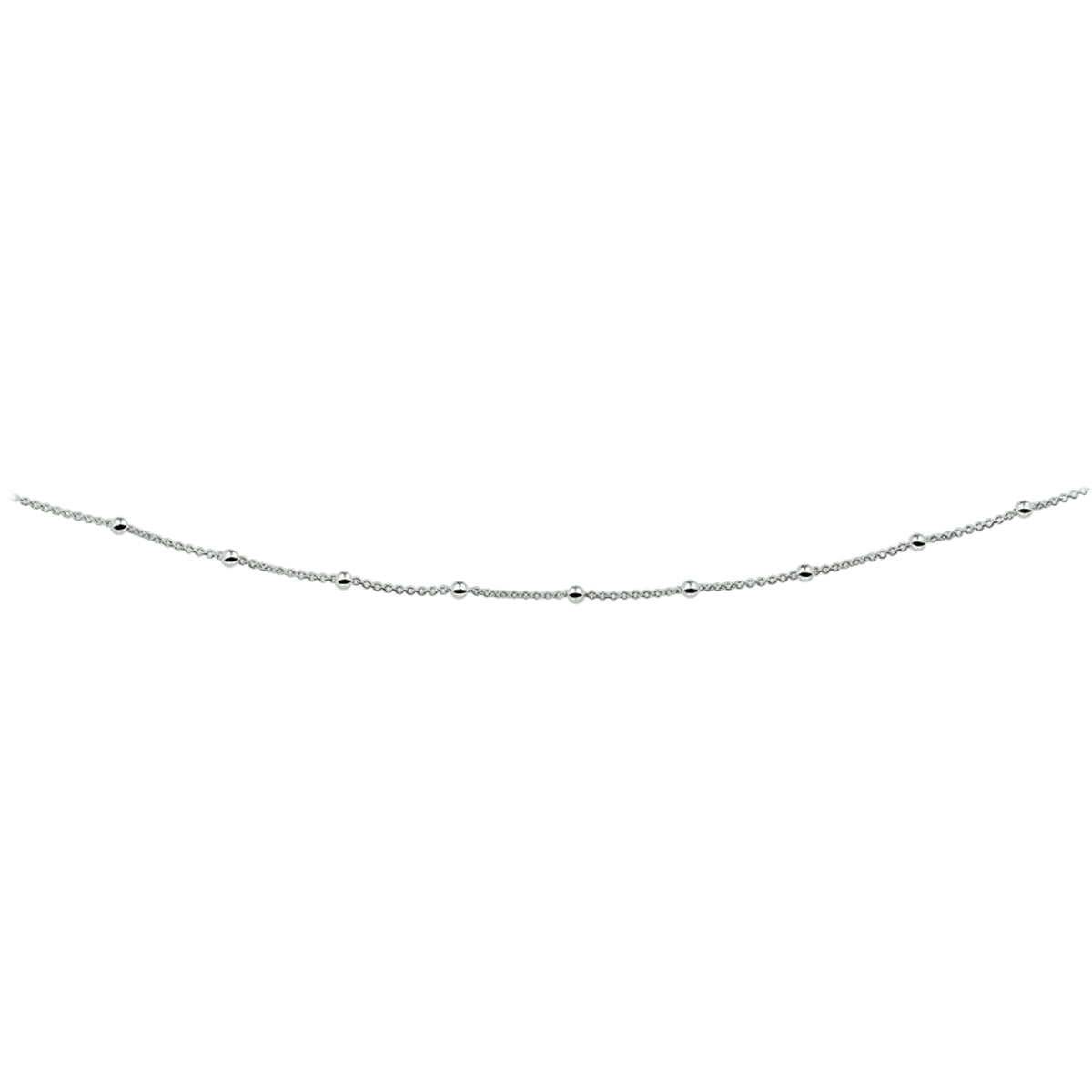 vDam Armband Jasseron En Bolletjes 3,0 Mm 18cm Cm Zilver Gerhodineerd 1329749  18cm