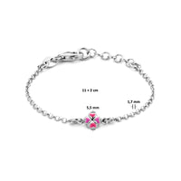 vDam Armband Klaver 11cm + 2 Cm Zilver Gerhodineerd 1336384  11cm