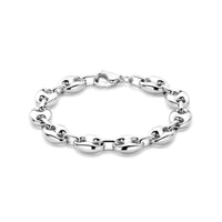 vDam Armband Koffieboon 11 Mm 20 Cm Zilver Gerhodineerd 1340015