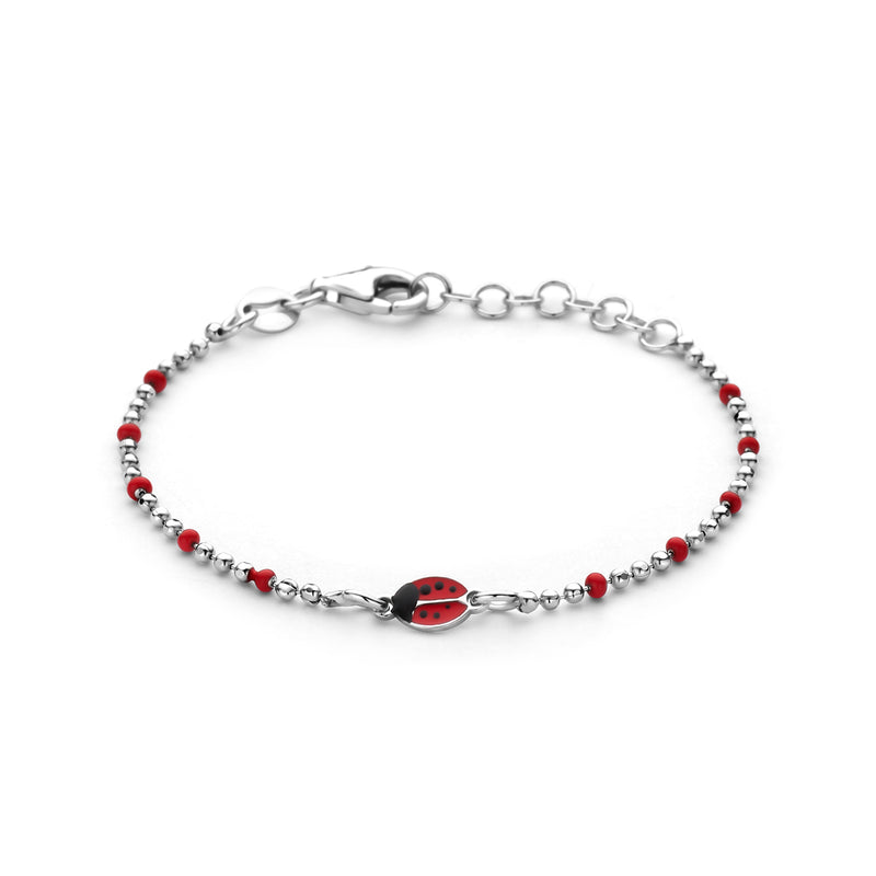 vDam Armband Lieveheersbeestjes 13 + 3 Cm Zilver Gerhodineerd 1341616