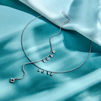 vDam Armband Love 16cm + 3 Cm Zilver Gerhodineerd 1336787  16cm