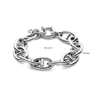 vDam Armband Marine 15,5 Mm 20cm + 2,5 Cm Met Groot Springslot Zilver Gerhodineerd 1338045  20cm