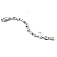 vDam Armband Marine 7,6 Mm 19cm Cm Met Groot Springslot Zilver Gerhodineerd 1334427  19cm