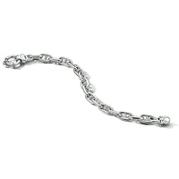 vDam Armband Marine 7,6 Mm 19 Cm Met Groot Springslot Zilver Gerhodineerd 1334427