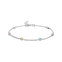 vDam Armband Meerdere Kleuren Zirkonia 18 + 2 Cm Zilver Gerhodineerd 1335371