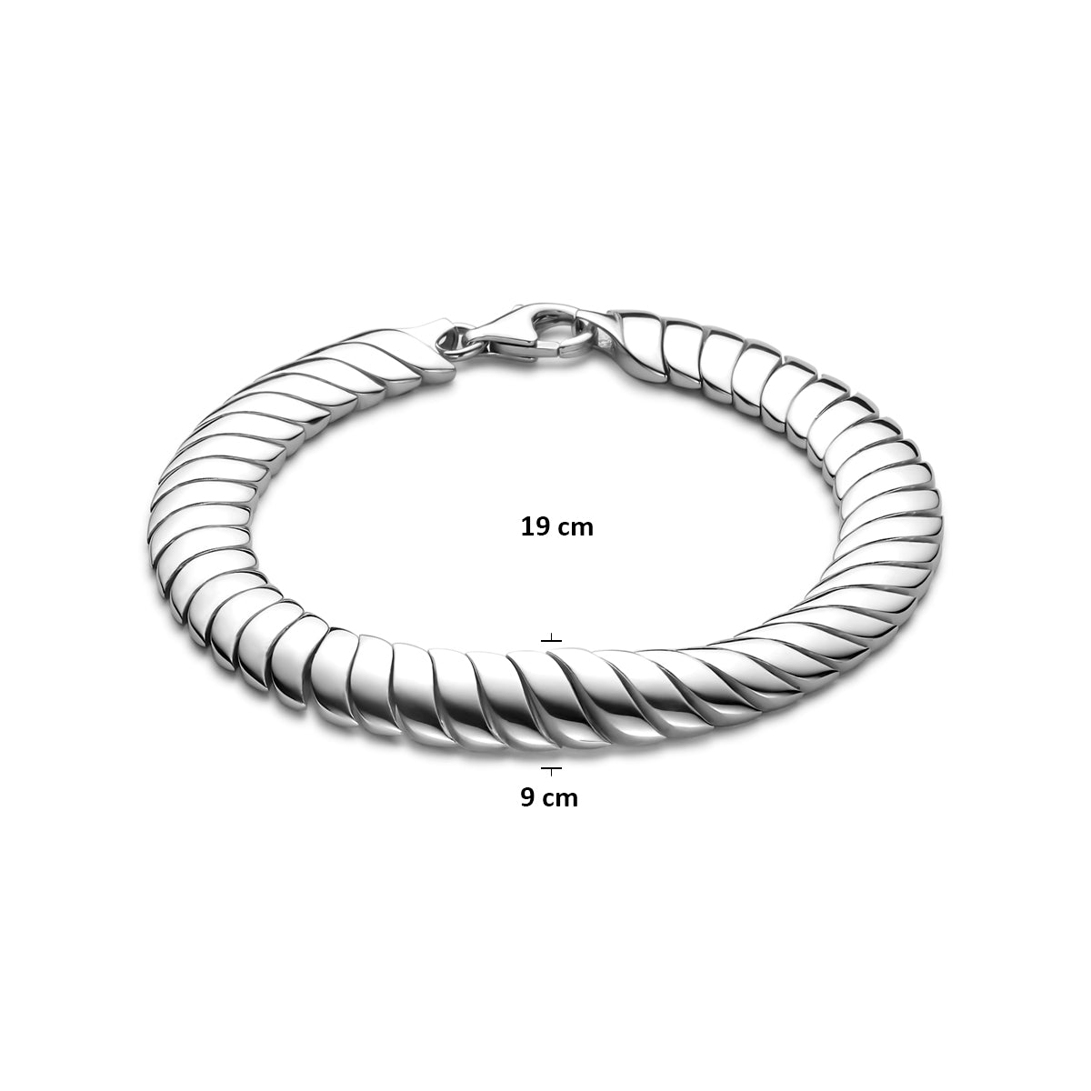 vDam Armband Omega 9 Mm 19cm Cm Zilver Gerhodineerd 1341634  19cm