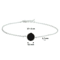 vDam Armband Onyx 17cm + 2 Cm Zilver Gerhodineerd 1326615  17cm