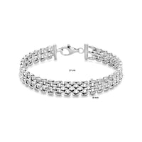 vDam Armband Panter 8 Mm 17cm Cm Zilver Gerhodineerd 1339971  17cm