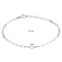 vDam Armband Paperclip Platte Buis 2,4 Mm 16cm + 3 Cm Zilver Gerhodineerd 1332102  16cm