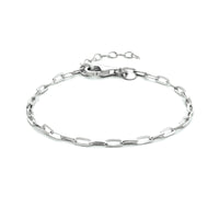 vDam Armband Paperclip Platte Buis 2,5 Mm 16 + 3 Cm Zilver Gerhodineerd 1333928