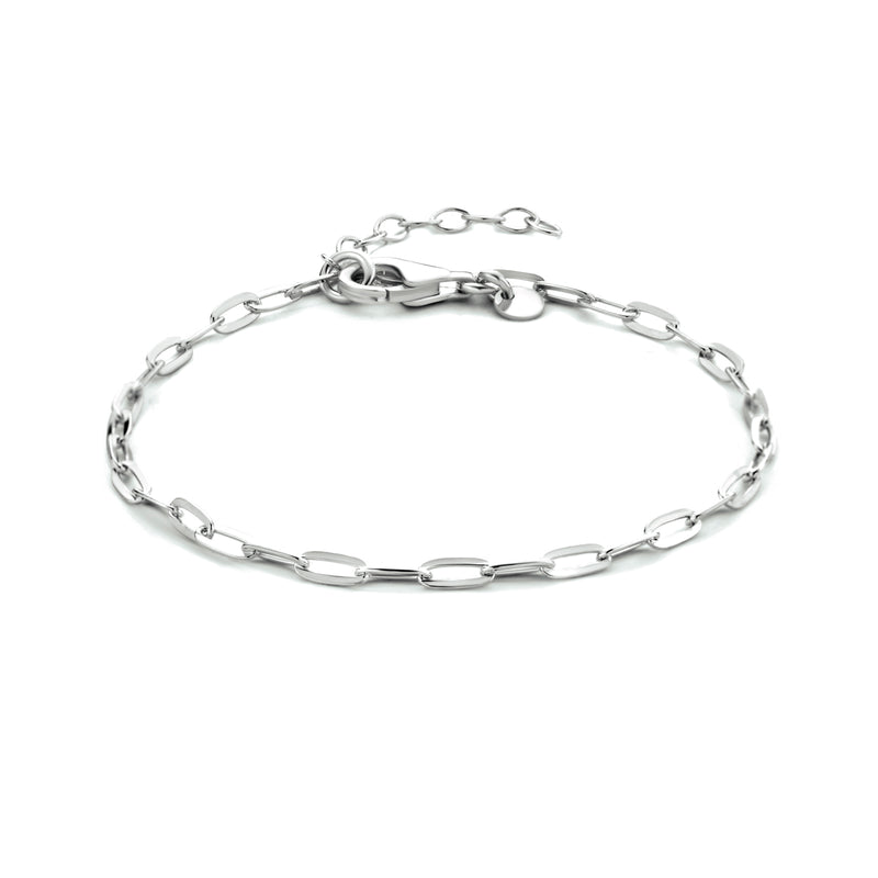 vDam Armband Paperclip Platte Buis 2,5 Mm 16 + 3 Cm Zilver Gerhodineerd 1333928