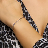 vDam Armband Paperclip Platte Buis 3,8 Mm 16cm + 3 Cm Zilver Gerhodineerd 1332104  16cm