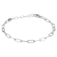 vDam Armband Paperclip Platte Buis 3,8 Mm 16 + 3 Cm Zilver Gerhodineerd 1332104