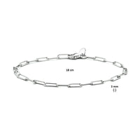 vDam Armband Paperclip Ronde Buis 3,0 Mm Zilver Gerhodineerd 1333631  18cm