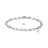 vDam Armband Paperclip Ronde Buis 3,5 Mm 18cm Cm Zilver Gerhodineerd 1333628  18cm