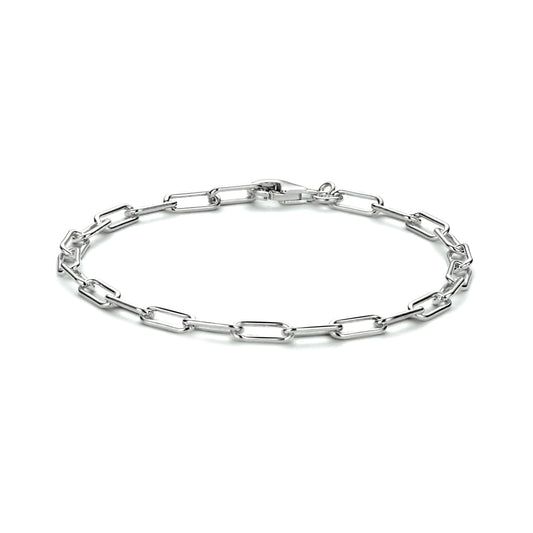 vDam Armband Paperclip Ronde Buis 3,5 Mm 18 Cm Zilver Gerhodineerd 1333628